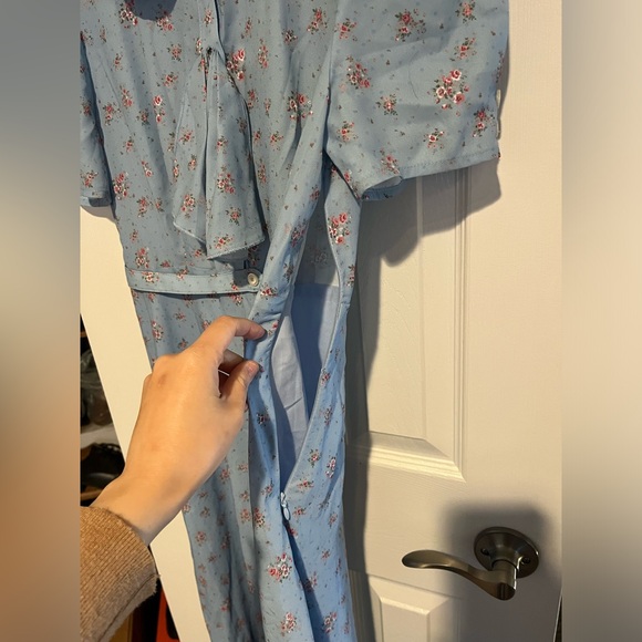 Simple retro elegant blue tea dress - Picture 5 of 7